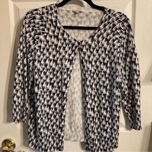 Talbots ladies size large three-quarter sleeve button-down cardigan sweater